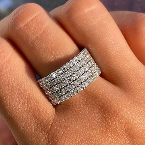 1pc Trendy Hip Hop Unisex Half Circle Sparkling Ring Perfect for Dates Parties and Personalized Gifts Fashionable Jewelry for Men and Women in Saudi Arabia