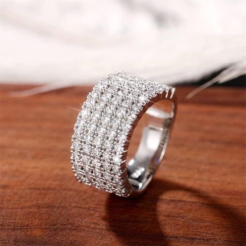 1pc Trendy Hip Hop Unisex Half Circle Sparkling Ring Perfect for Dates Parties and Personalized Gifts Fashionable Jewelry for Men and Women in Saudi Arabia