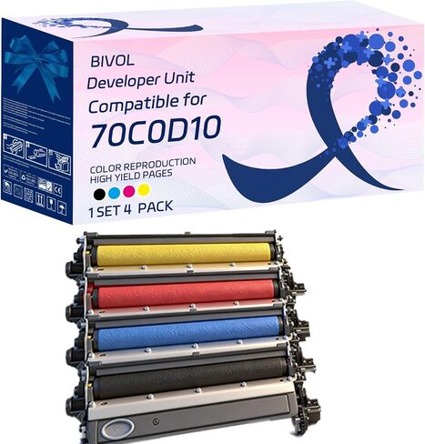 70C0D10 70C0D20 70C0D30 70C0D40 Developer Unit Compatible for Lexmark CS510de CS510dte CS517de CX310dn CX310n CX317dn CX410de Printers, with Chip, High Yield 20000 Pages (4-Pack BK/C/M/Y) in Saudi Arabia