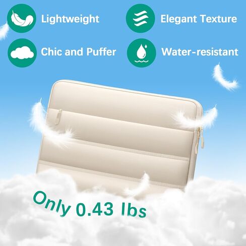 TECOOL Waterproof Puffy Laptop Case 13.3 Inch Sleeve for MacBook Neo MacBook Air 13 13.6 M5 M4 M3 M2 M1,MacBook Pro 14/13 M5 M4 M3 M2 M1,HP Lenovo Dell 13.3" Computer Case with Pocket & Small Bag-Sand in Saudi Arabia