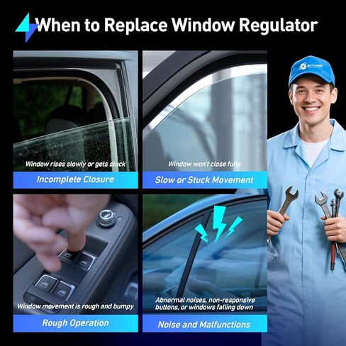 Betthand 748-974 Front Driver Side Power Window Regulator with Motor for Chevy Cruze 2010-2015, Chevrolet Chevy Cruze Limited 2016, 7-Pin, 75226747, 95174196 in Kuwait