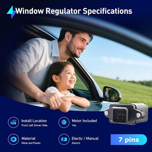 Betthand 748-974 Front Driver Side Power Window Regulator with Motor for Chevy Cruze 2010-2015, Chevrolet Chevy Cruze Limited 2016, 7-Pin, 75226747, 95174196 in Kuwait