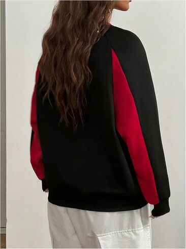 SOLY HUX Women's Letter Graphic Sweatshirt Color Block Long Sleeve Crewneck Casual Fall Pullover Tops in Saudi Arabia