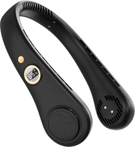 Portable Neck Fan Rechargeable USB, 5 Adjustable Modes, 4000 mAh Battery, 4-6 Hour Battery, Bladeless Fan Design, LCD Screen, Super Quiet Fan, 360° Coverage (White) in Kuwait