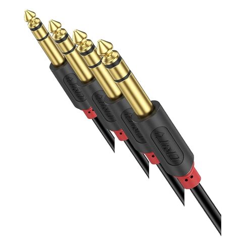J&D 1/4 inch TRS Cable, Gold Plated Audiowave Series 6.35mm 1/4 inch Male TRS to 6.35mm 1/4 inch Male TRS Balanced Interconnect PVC Shelled Stereo Audio Cable, 3 Feet in Saudi Arabia