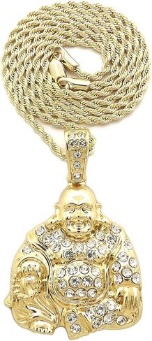 Fashion 21 Religion Buddha Pendant 24" Various Chain Necklace in Gold, Silver Tone in Kuwait
