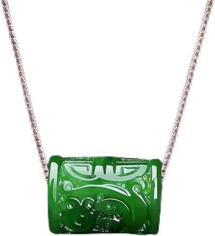 CAOMIAN Natural Green Jade Money Beads Pendant Necklace Charm Jewellery Fashion Accessories Hand-Carved Man Luck Amulet Gifts in Saudi Arabia