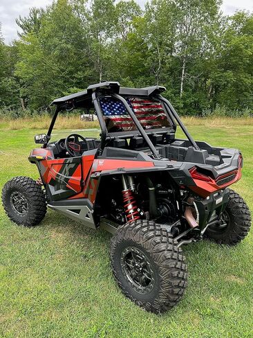 Oh Hey.Rear Dust Screen Fits 2023 and Older Polaris RZR/XP 1000 /Turbo/Turbo S/X4/S4 (Some 900s) UTV by GrilleAdz (Smokey USA Flag) in Kuwait