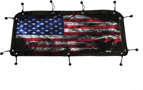 Oh Hey.Rear Dust Screen Fits 2023 and Older Polaris RZR/XP 1000 /Turbo/Turbo S/X4/S4 (Some 900s) UTV by GrilleAdz (Smokey USA Flag) in Kuwait