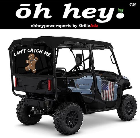 Oh Hey.Rear Dust Screen Fits 2023 and Older Polaris RZR/XP 1000 /Turbo/Turbo S/X4/S4 (Some 900s) UTV by GrilleAdz (Smokey USA Flag) in Kuwait
