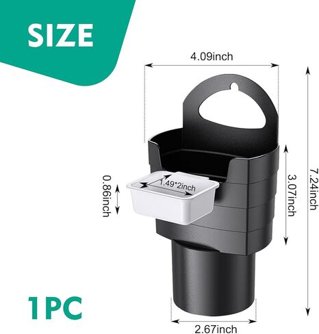 French Fry Holder for Car, Multi-Purpose Centre Console Cup Holder Chip Sauce Jam Organiser, Plug-in Mounting Waterproof Smooth Plastic Accessories, Universal for Most Cars Trucks (Black) in Kuwait