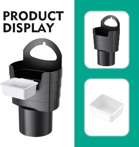 French Fry Holder for Car, Multi-Purpose Centre Console Cup Holder Chip Sauce Jam Organiser, Plug-in Mounting Waterproof Smooth Plastic Accessories, Universal for Most Cars Trucks (Black) in Kuwait