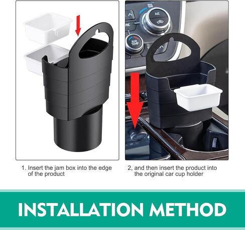 French Fry Holder for Car, Multi-Purpose Centre Console Cup Holder Chip Sauce Jam Organiser, Plug-in Mounting Waterproof Smooth Plastic Accessories, Universal for Most Cars Trucks (Black) in Kuwait