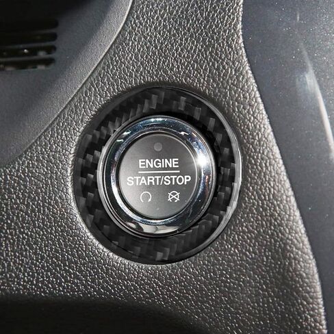 YAMUDA Compatible with Real Soft Carbon Fiber One Click Start Button Outer Ring 1-Pack Covers Kit for Ford Explorer 2013-2019 Black Interior Trim in Kuwait