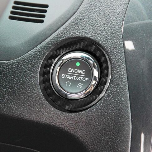 YAMUDA Compatible with Real Soft Carbon Fiber One Click Start Button Outer Ring 1-Pack Covers Kit for Ford Explorer 2013-2019 Black Interior Trim in Kuwait