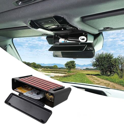 صندوق تخزين مرآة الرؤية الخلفية الداخلية متوافق مع Toyota Land Cruiser 250 Prado LC250 J250 2024 2025 ملحقات ABS وحدة التحكم المركزية علبة تنظيم الملحقات قطعة واحدة in Saudi Arabia