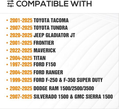 Adjustable 16.8-25" High Bed Racks Truck Rack Cargo Carrier Compatible with Toyota Tacoma/Tundra/Titan/Frontier/Gladiator JT/Ford F-Series/Silverado/Sierra/Dodge Ram in Kuwait