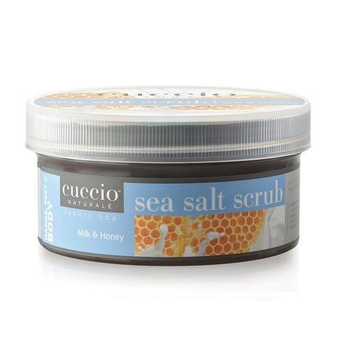 Cuccio Naturale Sea Salt Scrub - Extra Fine - Gently Exfoliates To Remove Dead Skin Cells - Leaves Skin Supple, Radiant And Youthful Looking - Paraben And Cruelty Free - Pomegranate And Fig - 8 Oz in Kuwait