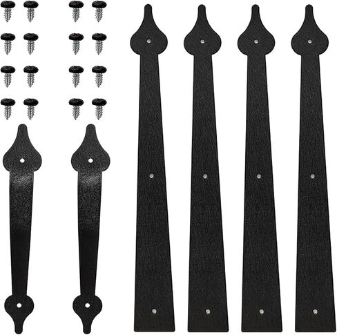 ZEKOO Steel Decorative Garage Door Hinges Handles Iron Hardware Kit Color Black 6 PCS (Not Magnetic)… in Kuwait