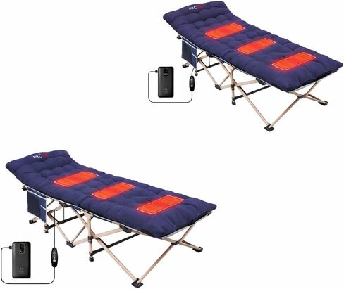 Nice C Camping Cot for Adults, Folding Camping Cot (1 Pack, Blue) | Extra Wide, 500 lb Capacity, Pillow, Carry Bag, Storage Pocket, Heavy Duty Portable Sleeping Cot in Kuwait