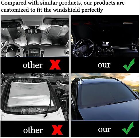 Car Windscreen Sun Shade for Toyota Avalon III 2004 2005 2006 2007 2008 2009 2010 2011 2012, Front Windshield Sunshade Blocks UV Rays Sun Visor Protector Keep Vehicle Cooler,D in Saudi Arabia