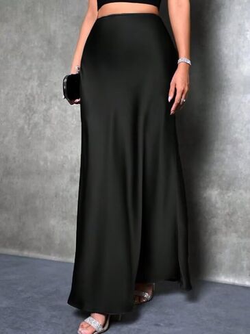 Elegant Women's High Waist Mermaid Skirt, Fashionable Satin Silky Texture, Spring Summer LongSlim Fit Half-Length Dress in Saudi Arabia