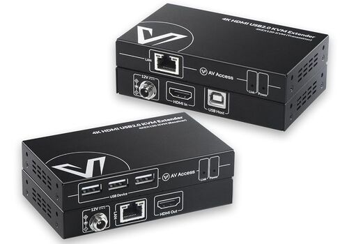 موسع AV Access Zero-Latency 4K HDMI KVM، 120 مترًا/394 قدمًا فوق Cat5e/6، 3 منافذ USB 2.0، التوصيل والتشغيل، جهاز تحكم USB عن بعد للألعاب ومراكز البيانات والفصول الدراسية in Kuwait