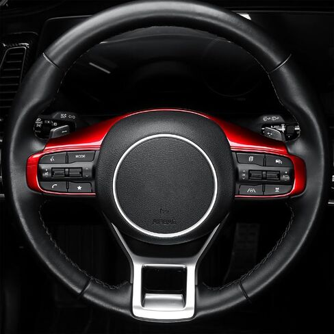 Steering Wheel Button Frame Cover Compatible with Kia Sportage 2023-2026 K5 Accessories (Red) in Saudi Arabia