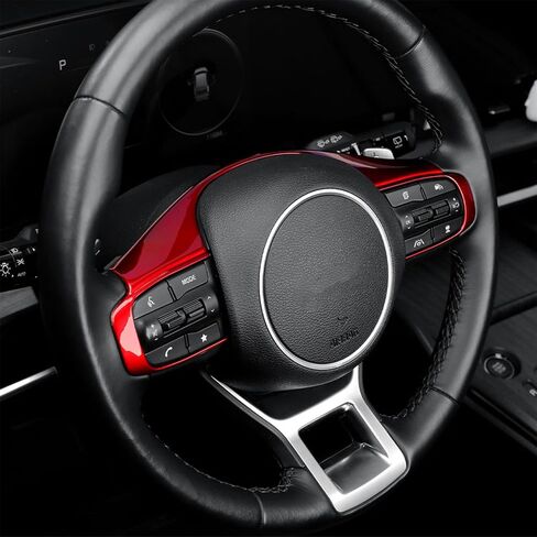 Steering Wheel Button Frame Cover Compatible with Kia Sportage 2023-2026 K5 Accessories (Red) in Saudi Arabia
