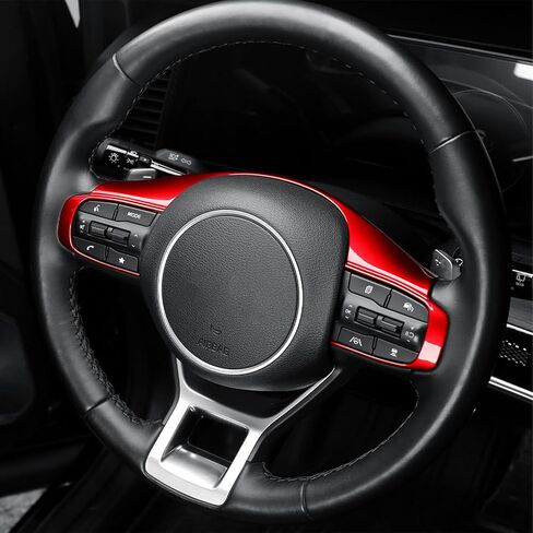 Steering Wheel Button Frame Cover Compatible with Kia Sportage 2023-2026 K5 Accessories (Red) in Saudi Arabia
