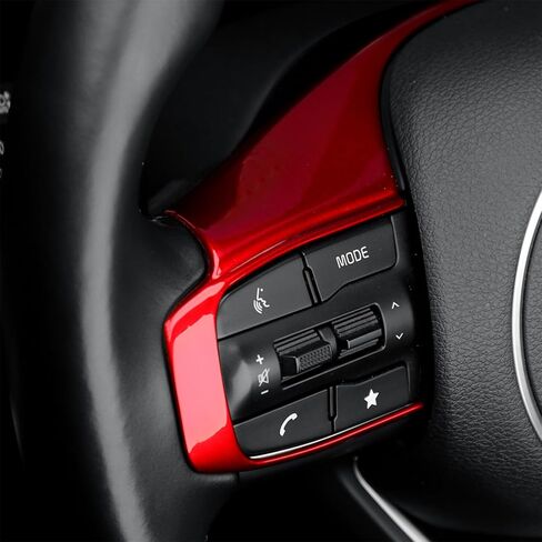 Steering Wheel Button Frame Cover Compatible with Kia Sportage 2023-2026 K5 Accessories (Red) in Saudi Arabia