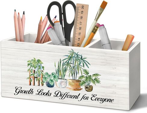 منظم حامل أقلام ملهم للصحة العقلية لملحقات المكتب، يبدو النمو مختلفًا للجميع، صندوق خشبي تحفيزي لتزيين المكتب لمستشار العلاج in Kuwait