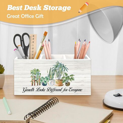 منظم حامل أقلام ملهم للصحة العقلية لملحقات المكتب، يبدو النمو مختلفًا للجميع، صندوق خشبي تحفيزي لتزيين المكتب لمستشار العلاج in Kuwait
