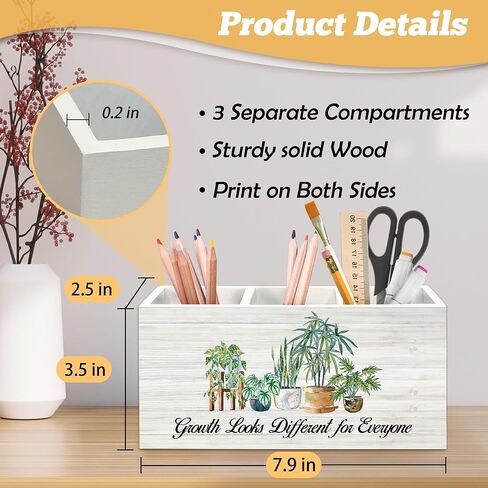 منظم حامل أقلام ملهم للصحة العقلية لملحقات المكتب، يبدو النمو مختلفًا للجميع، صندوق خشبي تحفيزي لتزيين المكتب لمستشار العلاج in Kuwait