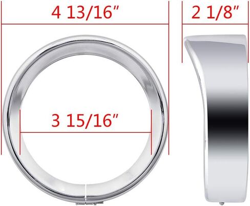 1 Pair 4.5 inch Auxiliary Light Trim Ring Visor Style Compatible with '06-'16 Street Glide FLHX '14-'16 Special FLHXS Harley Models in Kuwait