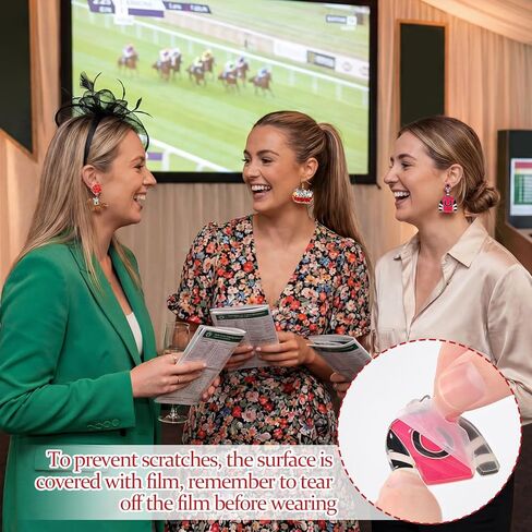 Nosiny 36 Pairs Derby Race Horse Earrings Bulk Funny Riding Horse Earrings for Women Rose Horseshoe Racing Gifts Derby Jewelry in Saudi Arabia