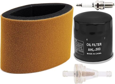AHL Air filter 11013-1255 Oil filter Fuel filter Spark Plug kit Compatible with Kawasaki Prairie 300 400 KVF300 KVF400 2x4 4x4 1997 1998 1999 2000 2001 2002,replace for 16097-1063 92070-1066 in Kuwait
