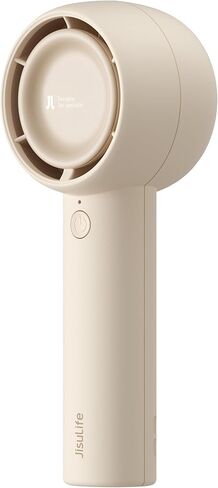 JISULIFE Mini Handheld Fan, Portable Bladeless Fan, Personal Hand Fan USB Rechargeable with Powerful Turbo Wind, Battery Operated Small Pocket Fan for Eyelash/Makeup/Kids/Women - White in Kuwait