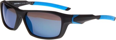 نظارات XPL DENALI Eyewear ELEVATION الشمسية، إطار أسود وأزرق غير لامع، عرض العدسة 58 مم، عدسات مرآة زرقاء in Kuwait