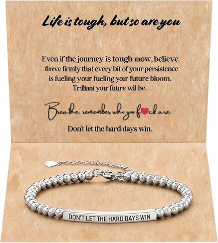 Inspirational Bracelets for Women Dont Let the Hard Days Win Bracelet Motivation Message Jewelry Adjustable Beaded Bracelet Encouragement Gift for Her Daily Wear in Kuwait