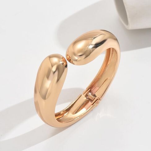 Gold Bangle Set 2PCS Silver and Gold Chunky Bracelets Non Tarnish Trendy Jewelry in Saudi Arabia