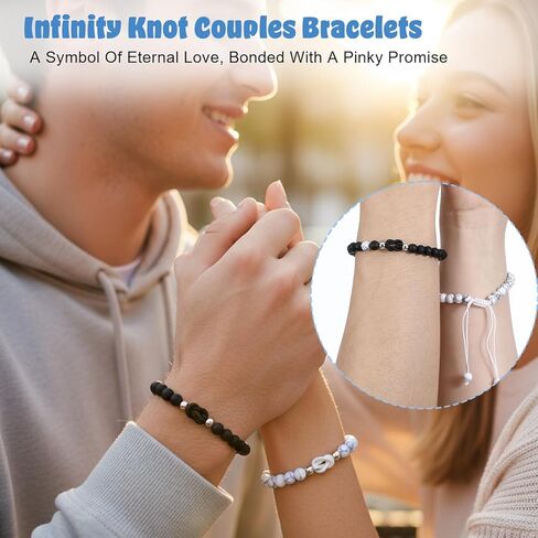 Matching Bracelets for Couples, Pinky Promise Love Cross Knot Bracelet, Always and Forever Long Distance Relationship Gifts, Valentines Anniversary Christmas Gifts for Girlfriend Boyfriend in Saudi Arabia