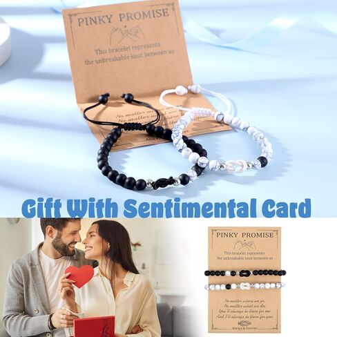 Matching Bracelets for Couples, Pinky Promise Love Cross Knot Bracelet, Always and Forever Long Distance Relationship Gifts, Valentines Anniversary Christmas Gifts for Girlfriend Boyfriend in Saudi Arabia