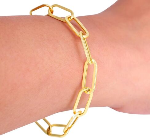 Nuragold 10k الذهب الأصفر الحقيقي مشبك ورق 7 مم ممدود كابل ربط سوار (7 "-8") مجوهرات إيطالية للرجال والنساء in Saudi Arabia