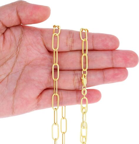 Nuragold 10k الذهب الأصفر الحقيقي مشبك ورق 7 مم ممدود كابل ربط سوار (7 "-8") مجوهرات إيطالية للرجال والنساء in Saudi Arabia