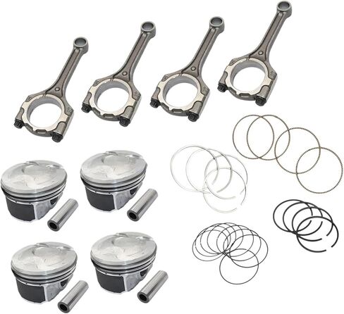 Connecting Rod & Pistons & Rings Kit Compatible For Hyunda/Kia Accent Rio 1.6L DOHC 12-16 G4FD G4FC 23510-2B010 23041-2B600 23041-2B610 in Kuwait