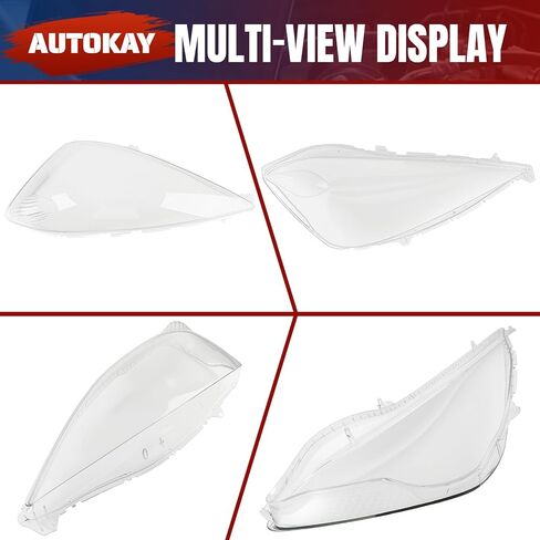 AUTOKAY Pair Clear Car Headlight Lens Cover Fits for Honda Fit Hatchback 2009-2010 in Kuwait
