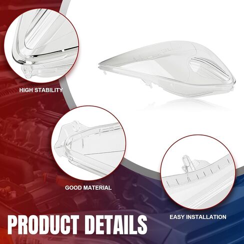 AUTOKAY Pair Clear Car Headlight Lens Cover Fits for Honda Fit Hatchback 2009-2010 in Kuwait