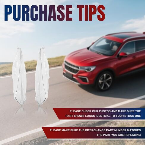 AUTOKAY Pair Clear Car Headlight Lens Cover Fits for Honda Fit Hatchback 2009-2010 in Kuwait