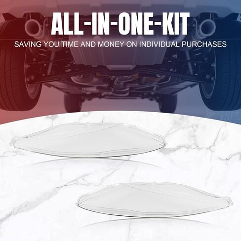 AUTOKAY Pair Clear Car Headlight Lens Cover Fits for Honda Fit Hatchback 2009-2010 in Kuwait